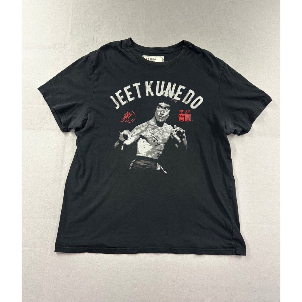 Bruce Lee Jeet Kune Do Shirt Mens Black Graphic Roots of Fight Loose Fit Large